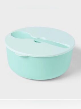 Mint Green Lidded Serving Bowl with Spoon - Sun Squad NWT